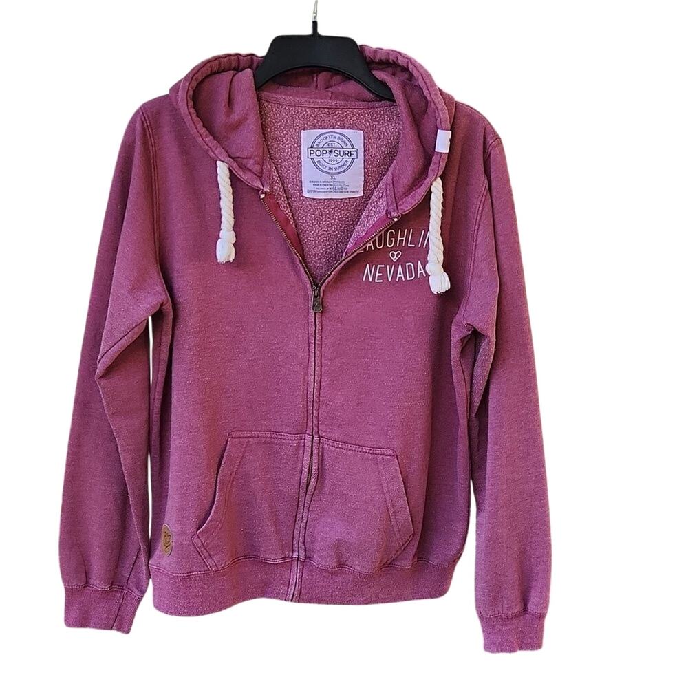 Brooklyn Born Pop Surf Laughlin,Nevada hooded full zip sweatshirt women's XL